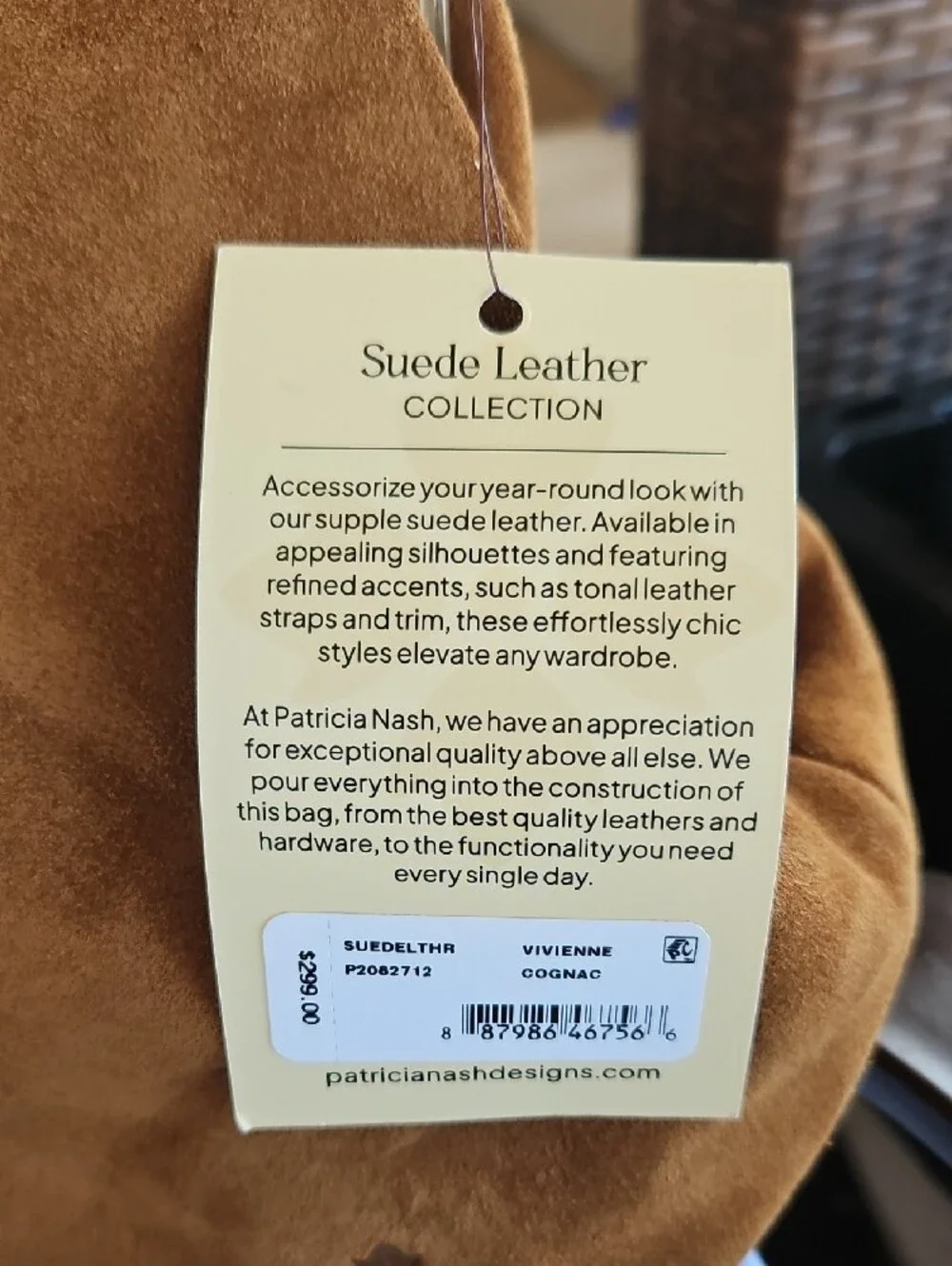 Cognac Suede Frame-Top Shoulder Bag in Cognac With Detachable Crossbody Strap